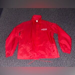 Vintage 1987 Red Coca Cola Jacket Mens Med Coke Erie County Fair Marching Band